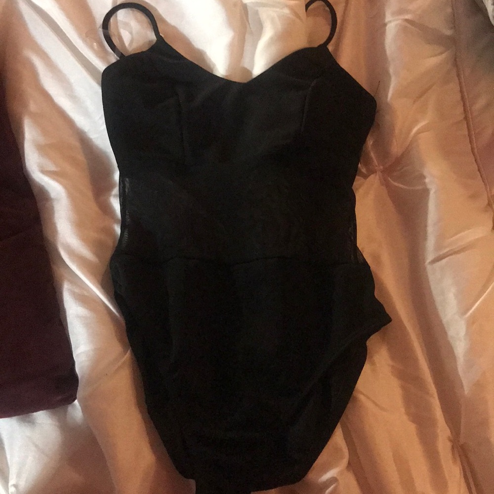 Black mesh bodysuit